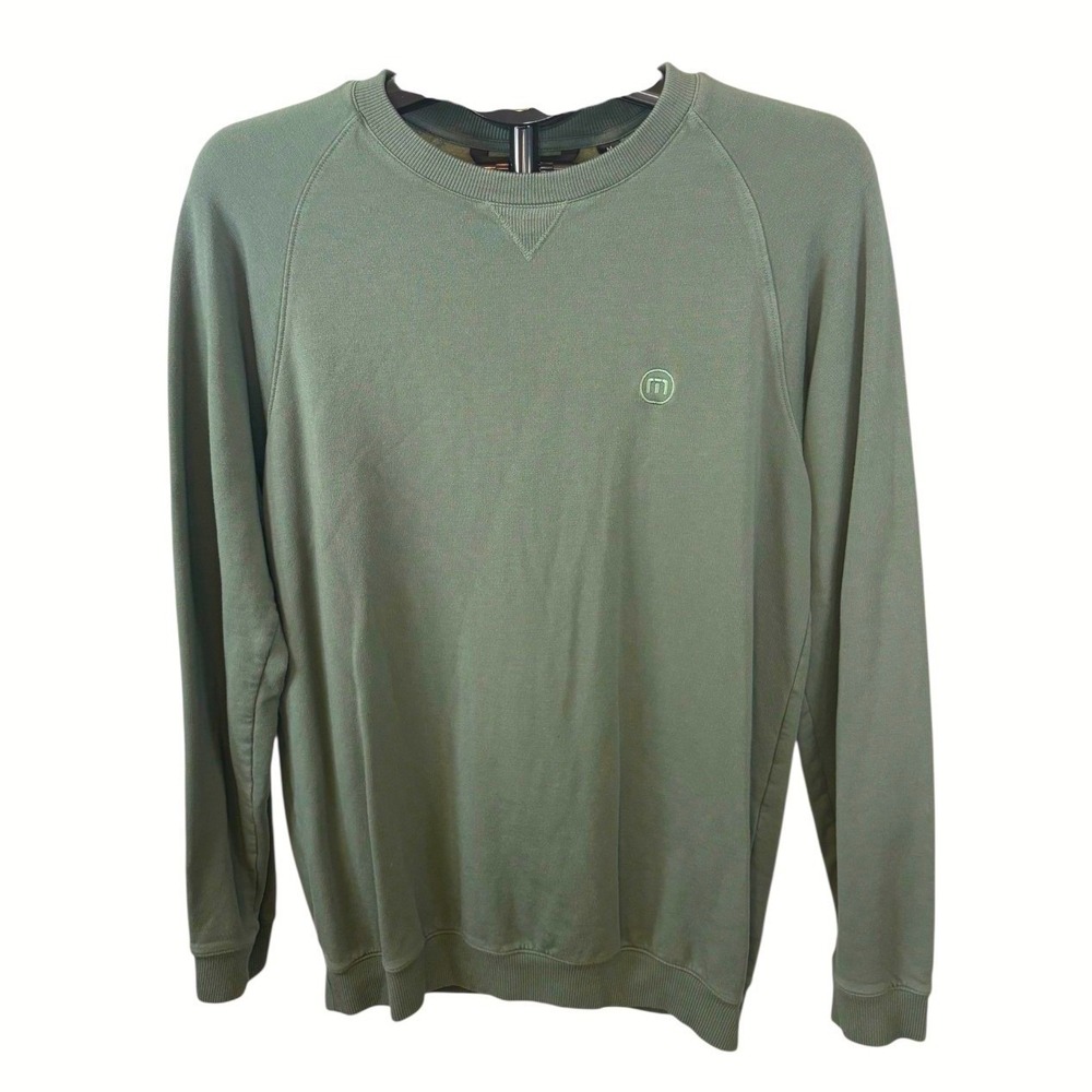 TravisMathew Mens Sage Green Crewneck Sweatshirt Modal Cotton Blend Size M